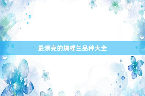最漂亮的蝴蝶兰品种大全